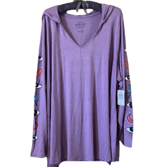 Torrid Purple Super Soft Magic Eyes Heart Moon Lightning Bolt Hoodie Siz… - Picture 4 of 6